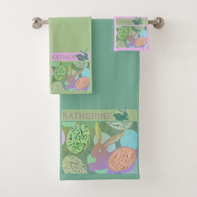 Easter Bunny Eggs  Bath Towel Set (Insitu)