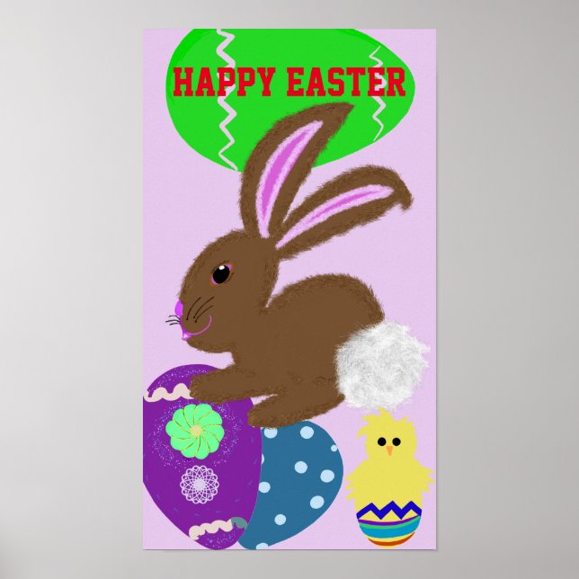 Easter Bunny Eggs Holiday Poster (Front)