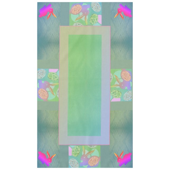 Easter Bunny Eggs Pastels Tablecloth (Front)