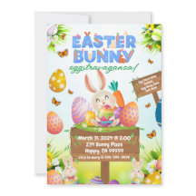 Easter Bunny Eggstravaganza Invitation