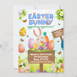 Easter Bunny Eggstravaganza Invitation