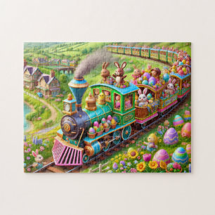 Easter Bunny Express Spring Train Adventure  Jigsaw Puzzle