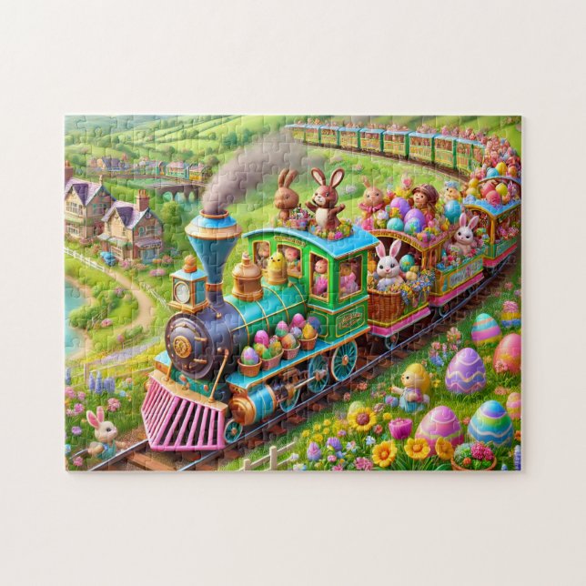 Easter Bunny Express Spring Train Adventure  Jigsaw Puzzle (Horizontal)