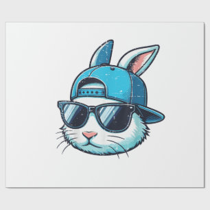 Easter Bunny Face Baseball Cap Sunglasses Rabbit B Wrapping Paper