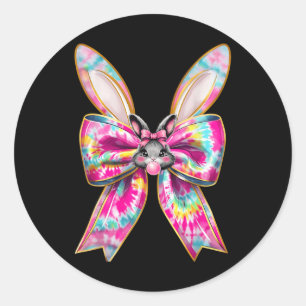 Easter Bunny Face Coquette Bow Happy Easter Day Gi Classic Round Sticker