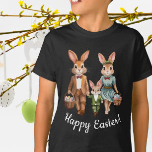 Easter Bunny Family Hunting for Eggs T-Shirt