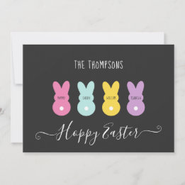 Easter Bunny Family of 4 Holiday Card