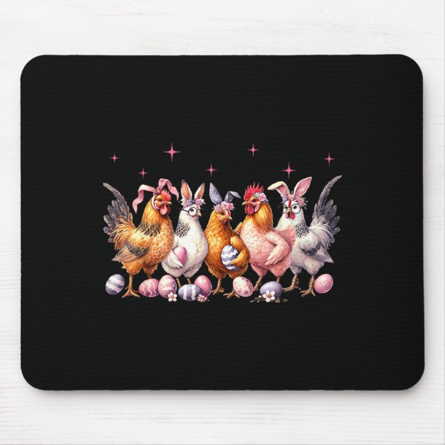 Easter bunny farm chicken bunny ears Easter bunny  Mouse Pad (Front)