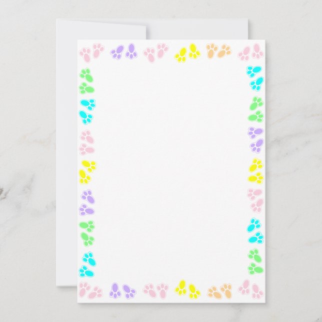 Easter Bunny Feet Custom Border  Invitation (Front)
