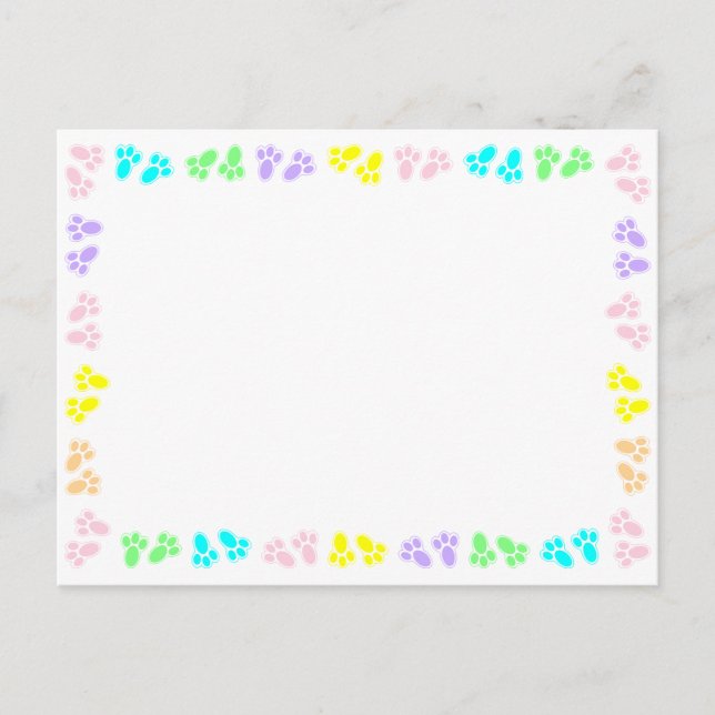 Easter Bunny Feet Custom Border  Postcard (Front)