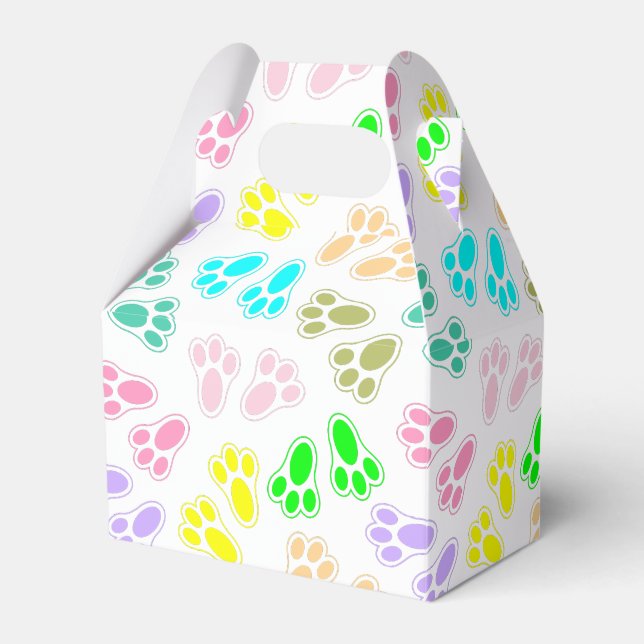 Easter Bunny Feet Pattern Custom Favor Box (Front Side)