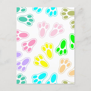 Easter Bunny Feet Pattern Custom Postcard