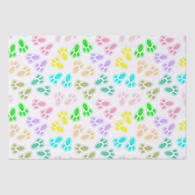 Easter Bunny Feet Pattern Custom Tissue Paper (Front)