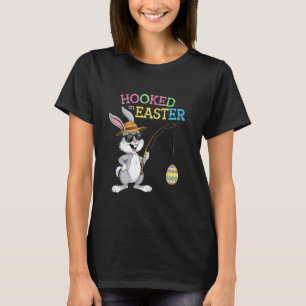 Easter Bunny Fishing Catching Eggs Fun Holiday Eas T-Shirt
