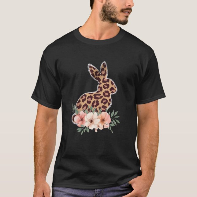 Easter Bunny Floral Spring T-Shirt (Front)