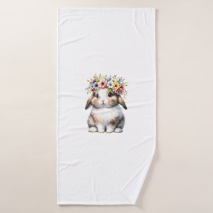Easter Bunny for Women Girls - Easter Bunny Flower Bath Towel
