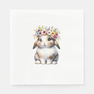 Easter Bunny for Women Girls - Easter Bunny Flower Napkin