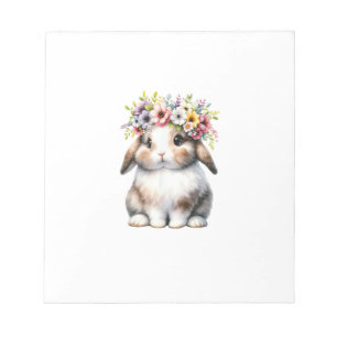 Easter Bunny for Women Girls - Easter Bunny Flower Notepad