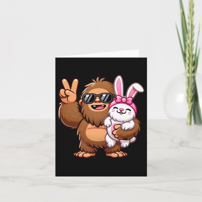Easter Bunny Funny Easter Day Sasquatch  Card (Front)