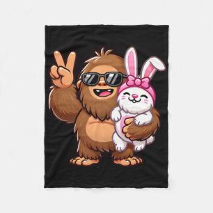 Easter Bunny Funny Easter Day Sasquatch  Fleece Blanket