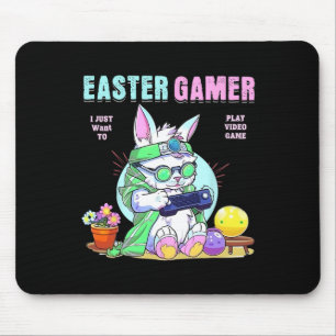 Easter Bunny Funny Gamer Video Game Boys Girls Mouse Pad