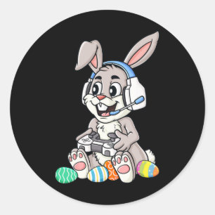 Easter Bunny Gamer Fun Eggs Gaming Toddler Boys Ki Classic Round Sticker