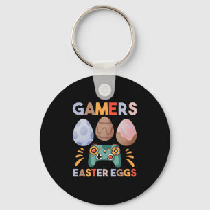 Easter Bunny Gamer Gaming Boy Love Easter Eggs Keychain