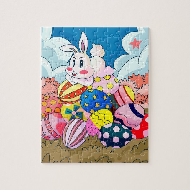 Easter Bunny Giant Egg Mountain Jigsaw Puzzle (Vertical)