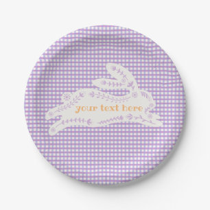Easter Bunny Gingham Custom Paper Plate