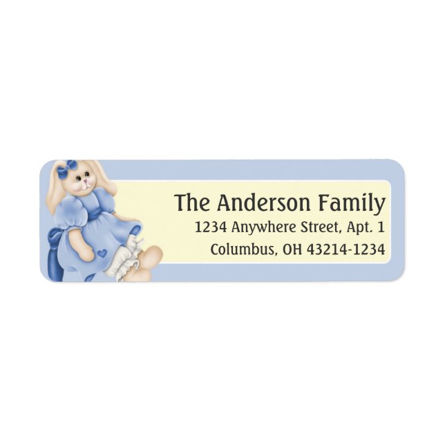 Easter Bunny Girl d9 Easter Address Labels (Front)
