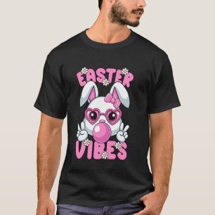 Easter Bunny Glasses Rabbit Happy Easter Vibes Wom T-Shirt