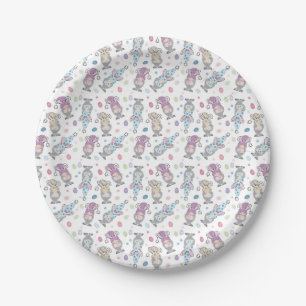 Easter Bunny Gnome Pattern Paper Plate