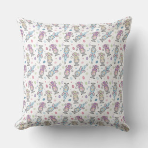 Easter Bunny Gnome Pattern Throw Pillow
