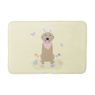 Easter Bunny Golden Retriever Bath Mat