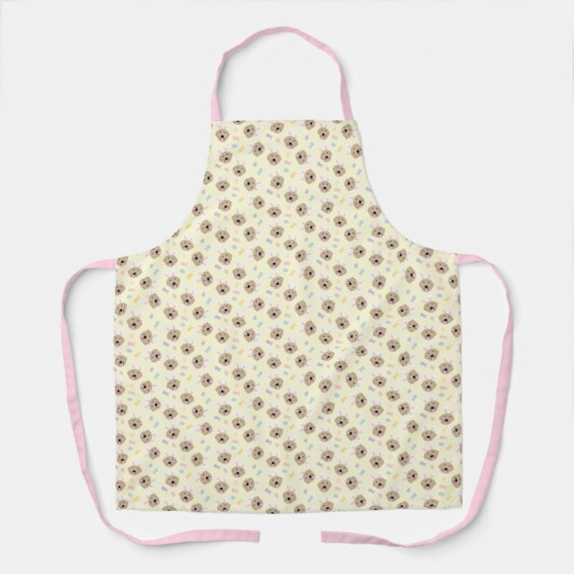 Easter Bunny Golden Retriever Pattern Apron (Front)