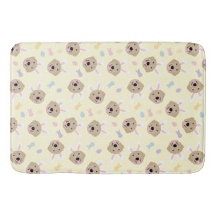 Easter Bunny Golden Retriever Pattern Bath Mat