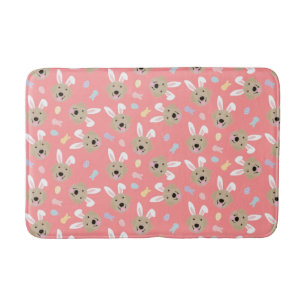 Easter Bunny Golden Retriever Pattern Bath Mat