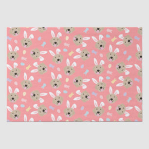 Easter Bunny Golden Retriever Pattern Tissue Paper