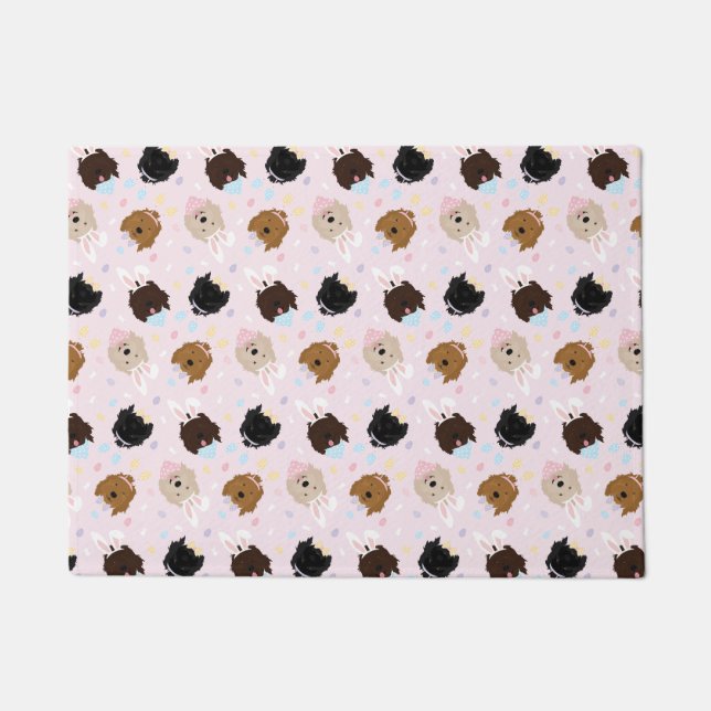 Easter Bunny Goldendoodle Dogs Doormat (Front)