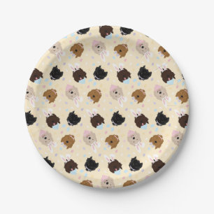 Easter Bunny Goldendoodle Dogs Paper Plate