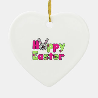 Easter Bunny Happy Easter Eggs Ceramic Ornament