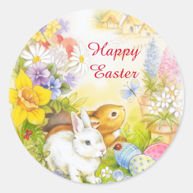 Easter bunny happy Easter sticker (Front)