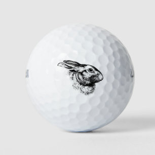 Easter Bunny Hare Rabbit Vintage Illustration Golf Balls