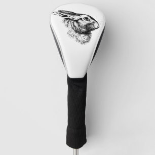 Easter Bunny Hare Rabbit Vintage Illustration Golf Head Cover