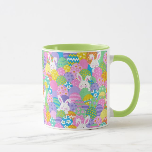 EASTER Bunny Hiding Eggs Cute Green Gift Coffee Mug (Right)
