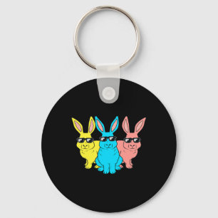 Easter Bunny Hip Hop Trio Bunnies Fun Boys Girls K Keychain