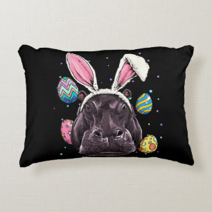 Easter Bunny Hippo Funny Easter Hippo Gifts Accent Pillow
