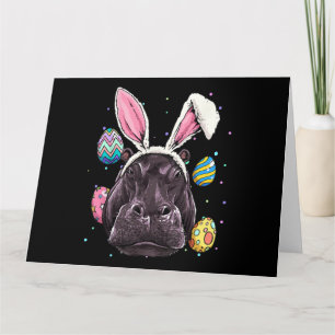 Easter Bunny Hippo Funny Easter Hippo Gifts Card