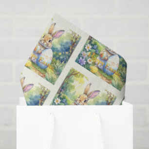 Easter Bunny holding easter egg Tissue Paper