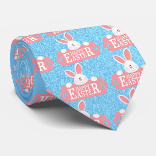 EASTER BUNNY HOLDING SIGN TIE